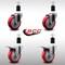 Service Caster 4'' SS Red Poly Swivel 1-1/2'' Expanding Stem Caster Set 2 Total Lock Brakes, 4PK SCC-SSEXTTL20S414-PPUB-RED-2-S-2-112 - alternate 4